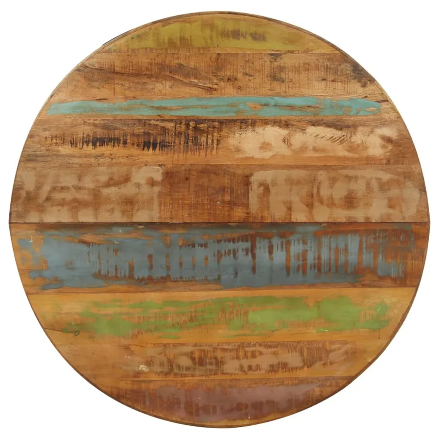 Table à dîner ronde 100x100x75 cm Bois de récupération massif - 4