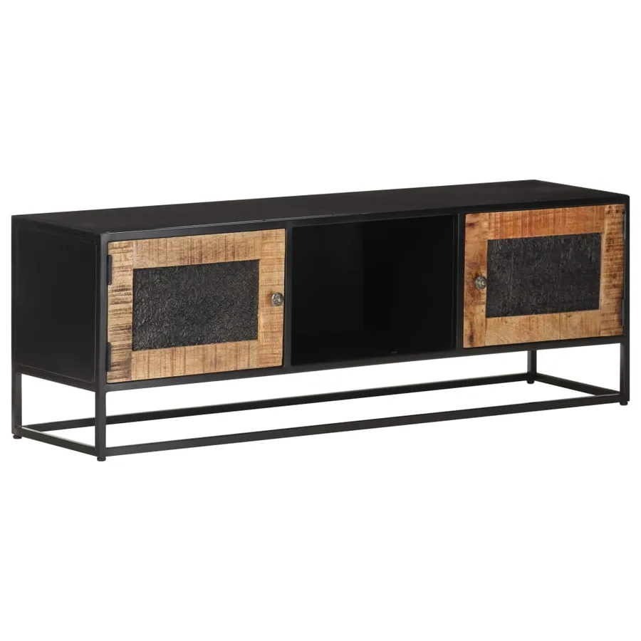 Meuble TV 120x30x40 cm Bois de manguier brut - 7