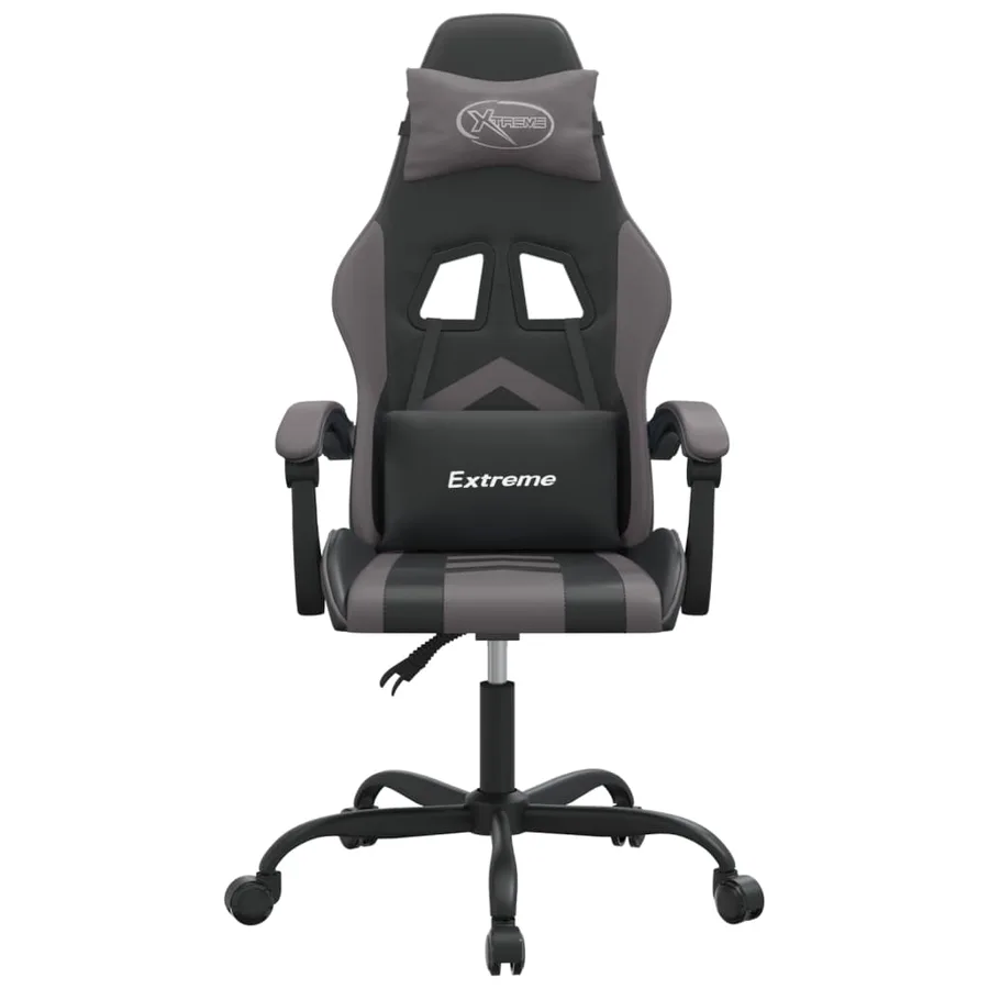 Chaise de jeu pivotante Noir et gris Similicuir - 3