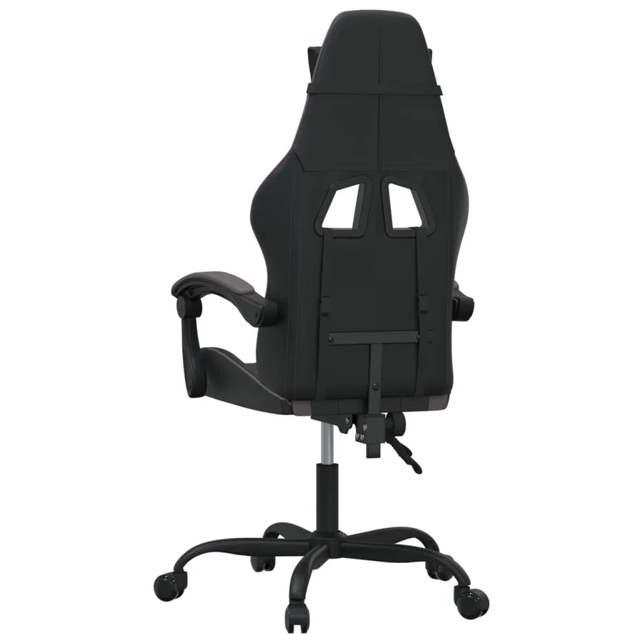 Chaise de jeu pivotante Noir et gris Similicuir - 5