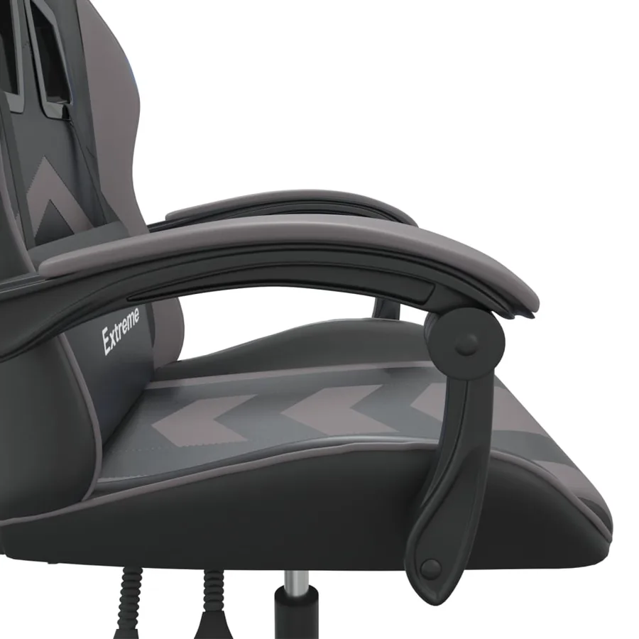Chaise de jeu pivotante Noir et gris Similicuir - 7