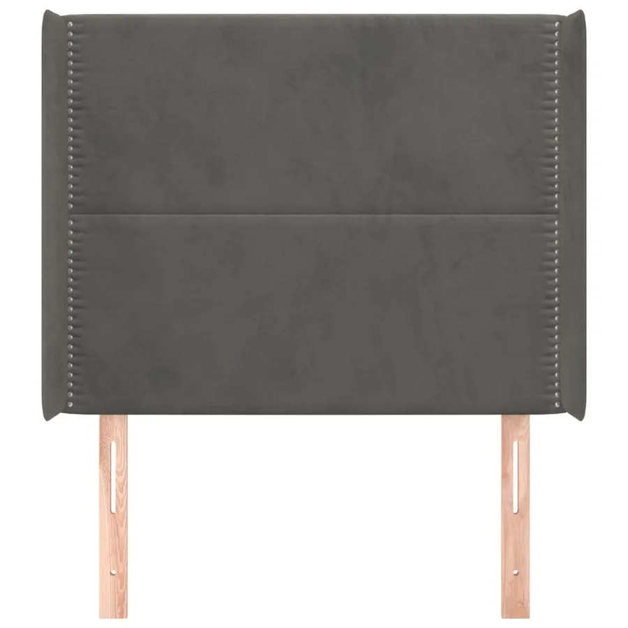 Tête de lit avec oreilles Gris foncé 93x16x118/128 cm Velours - 3