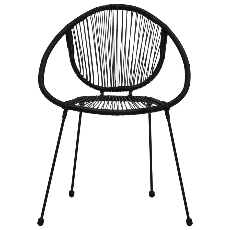 Ensemble à manger d'extérieur 5 pcs Rotin PVC Noir - 5