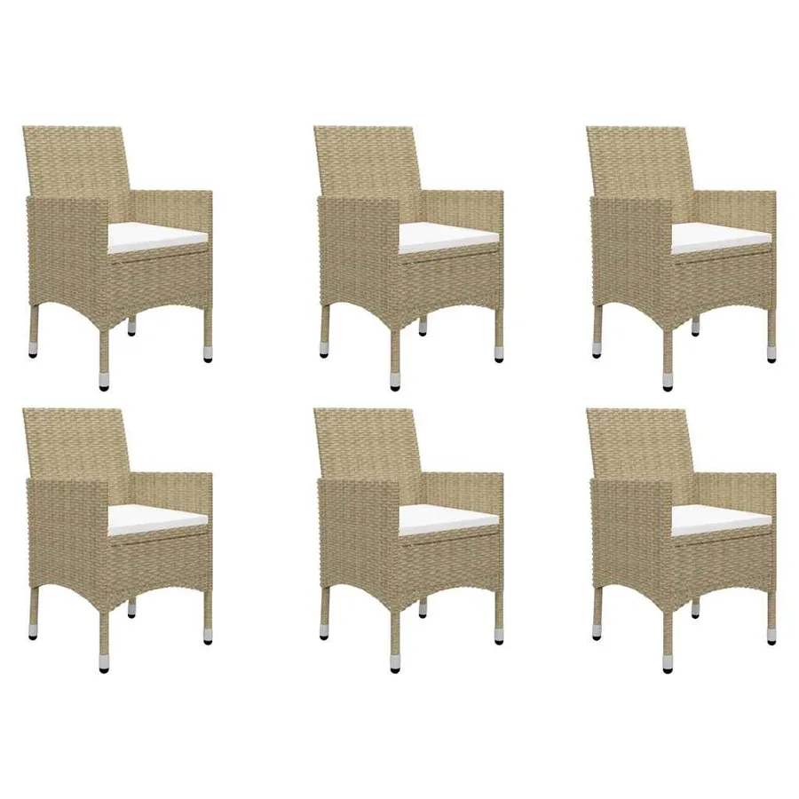 Ensemble à manger de jardin 9 pcs Beige - 7