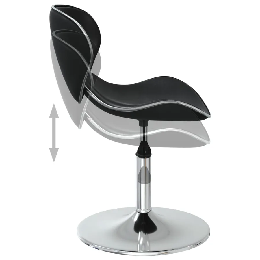 Chaises à manger lot de 4 noir similicuir - 6