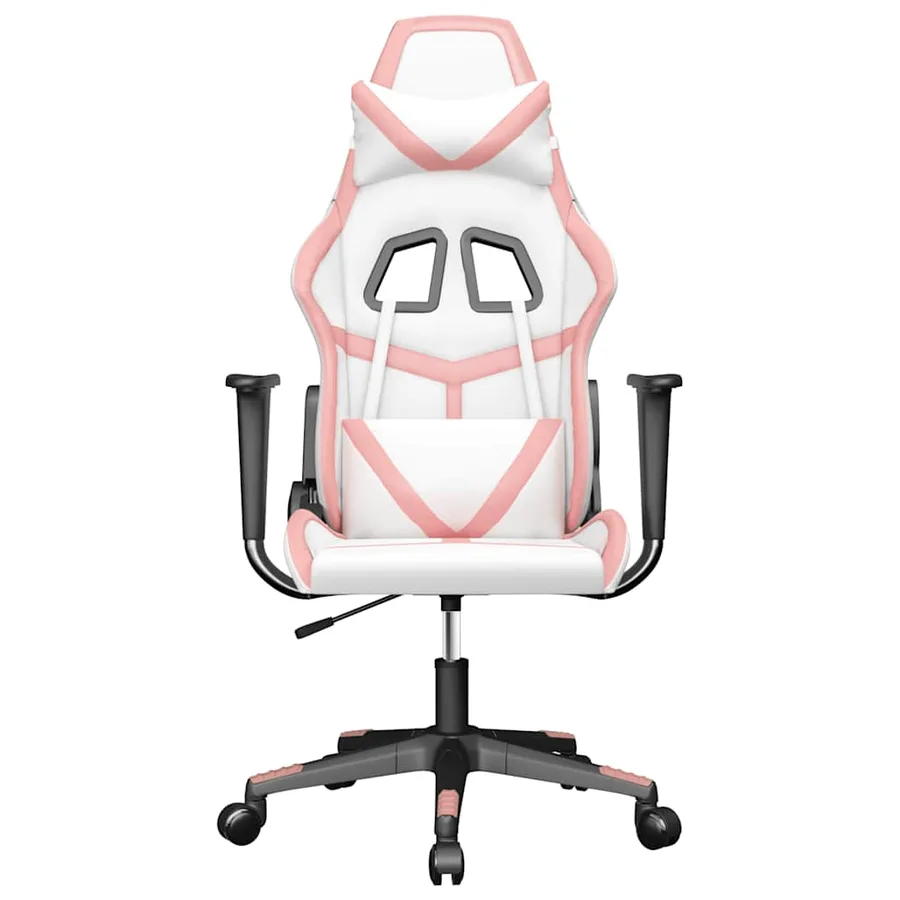 Chaise de jeu de massage Blanc et rose Similicuir - 3