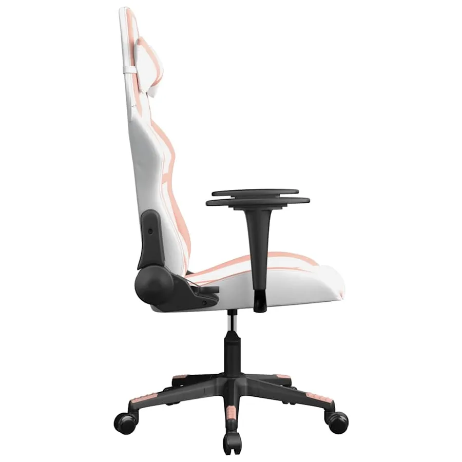 Chaise de jeu de massage Blanc et rose Similicuir - 4