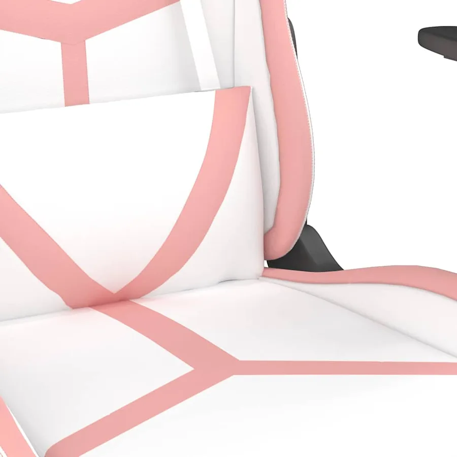 Chaise de jeu de massage Blanc et rose Similicuir - 8