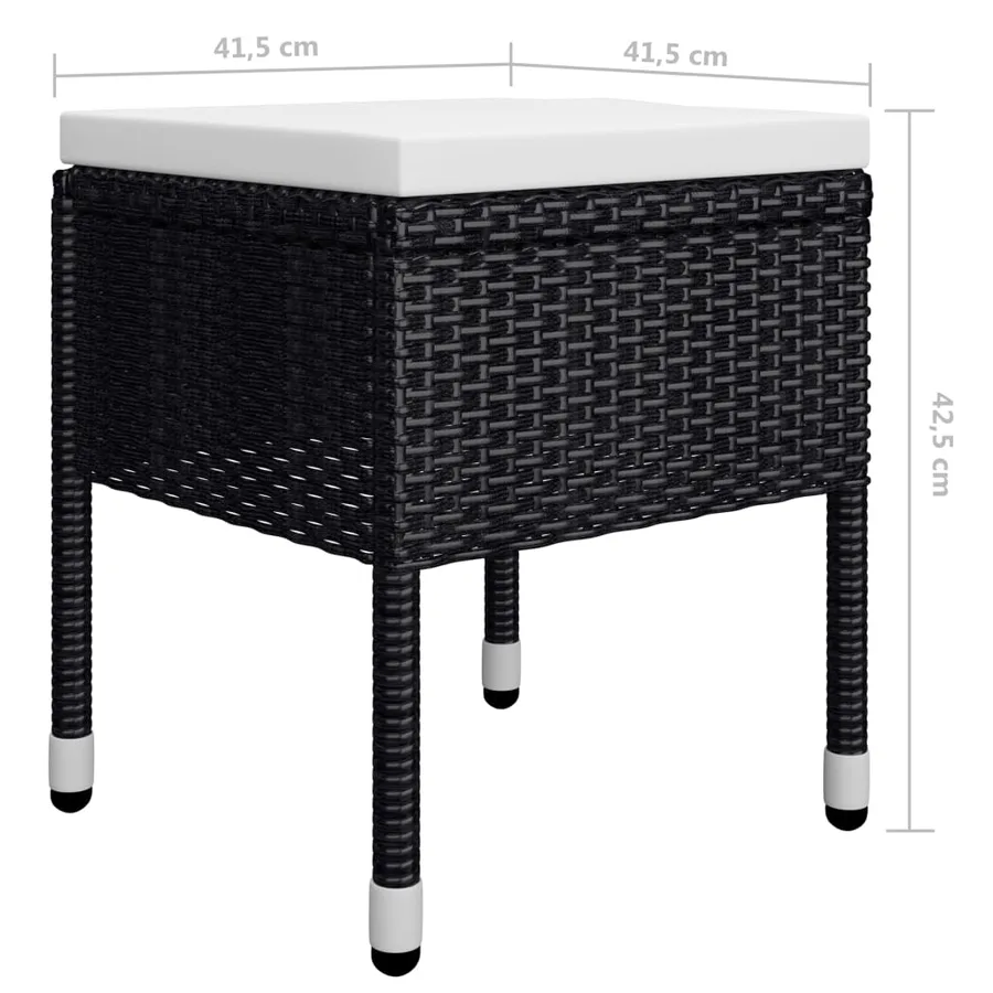 Ensemble à manger de jardin 5 pcs Noir - 16