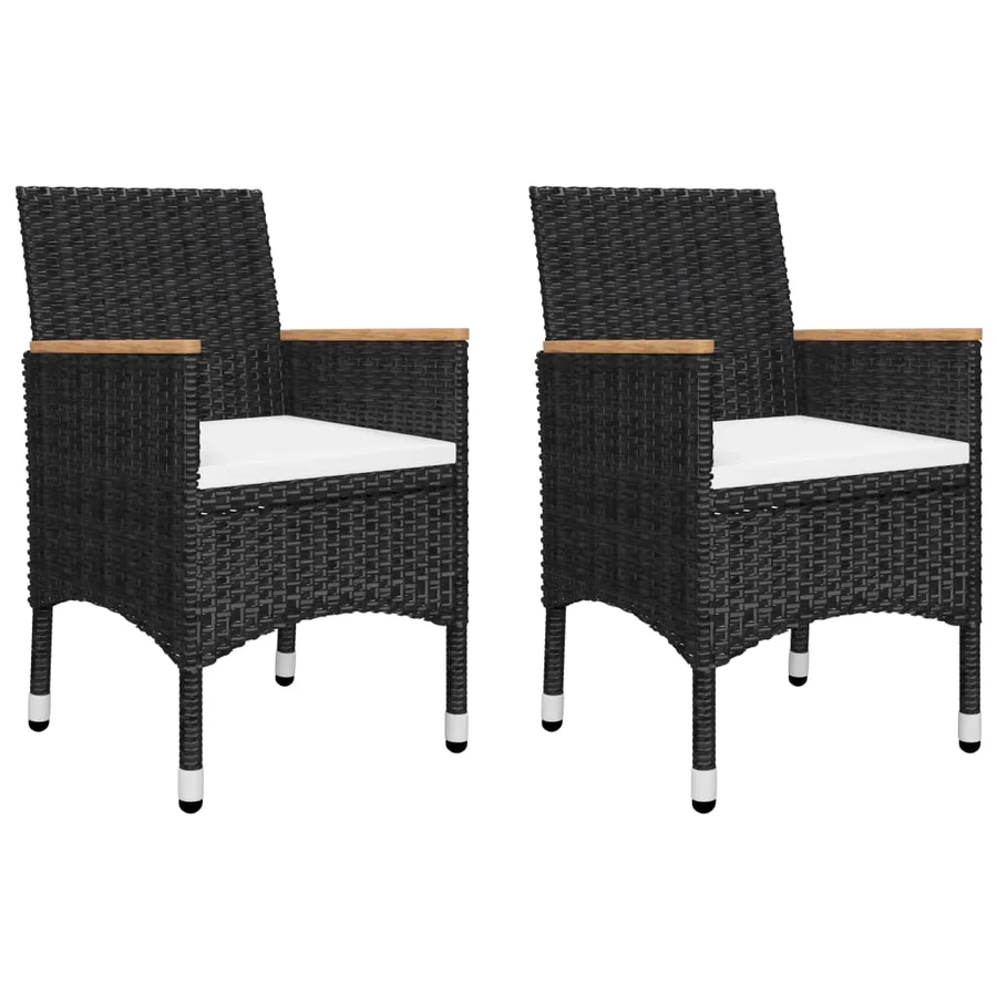Ensemble à manger de jardin 5 pcs Noir - 2