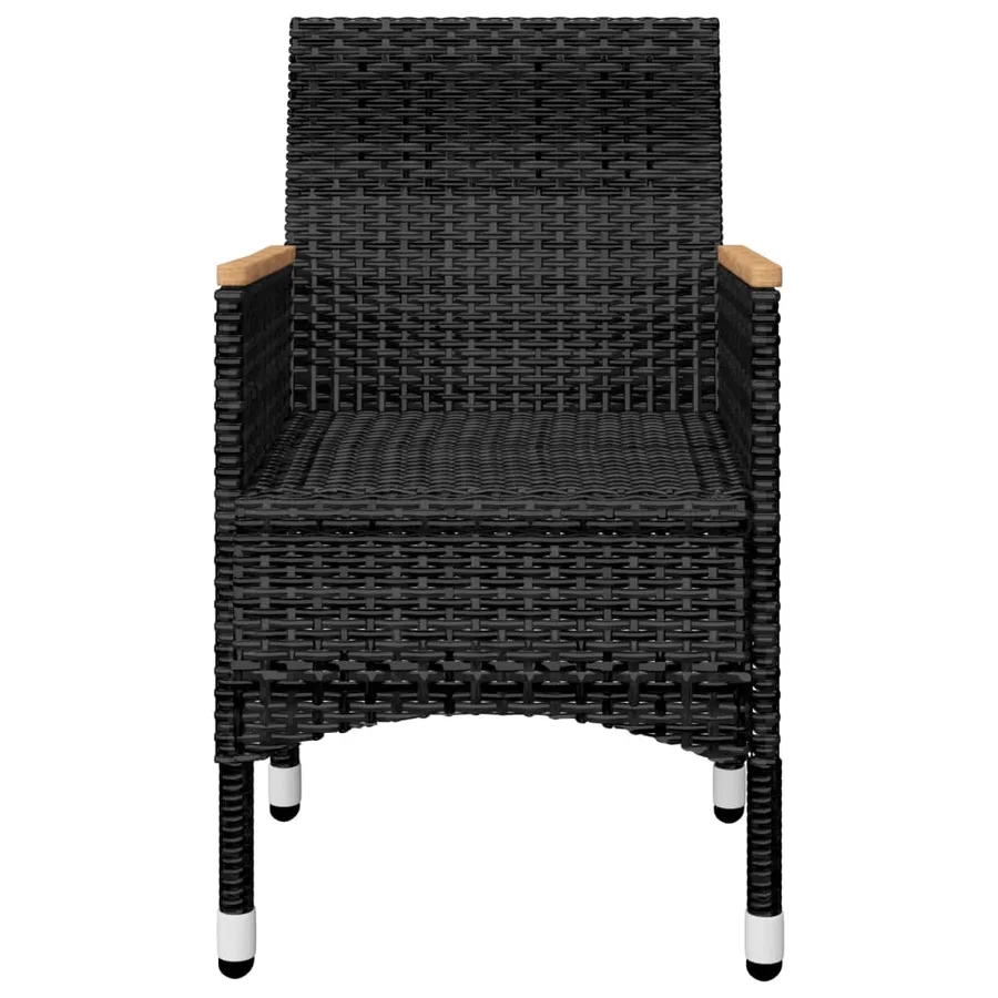 Ensemble à manger de jardin 5 pcs Noir - 6