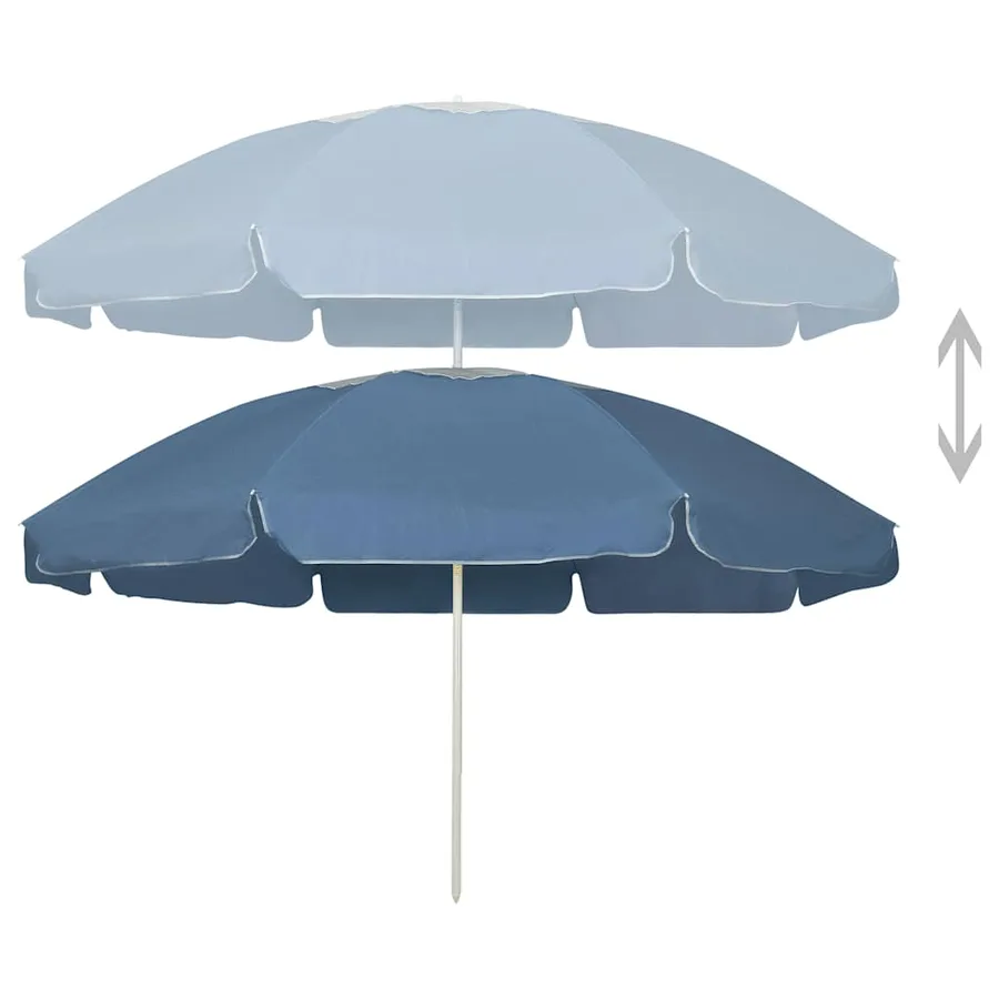 Parasol de plage bleu 240 cm - 2
