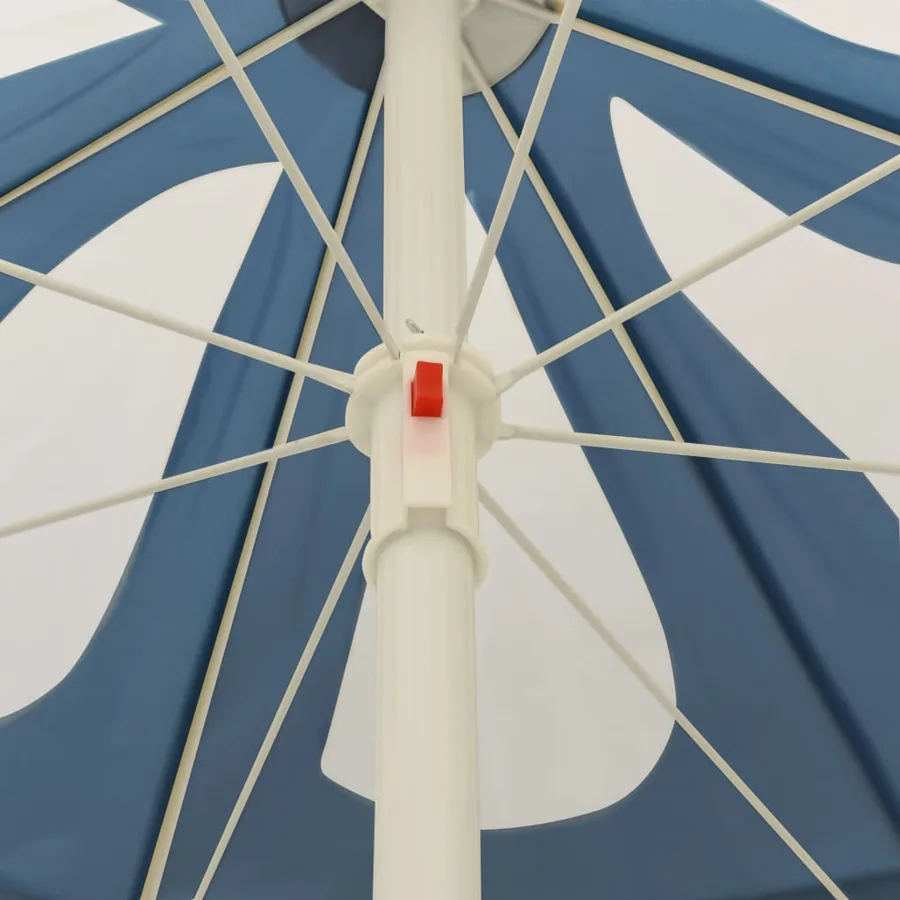 Parasol de plage bleu 240 cm - 5
