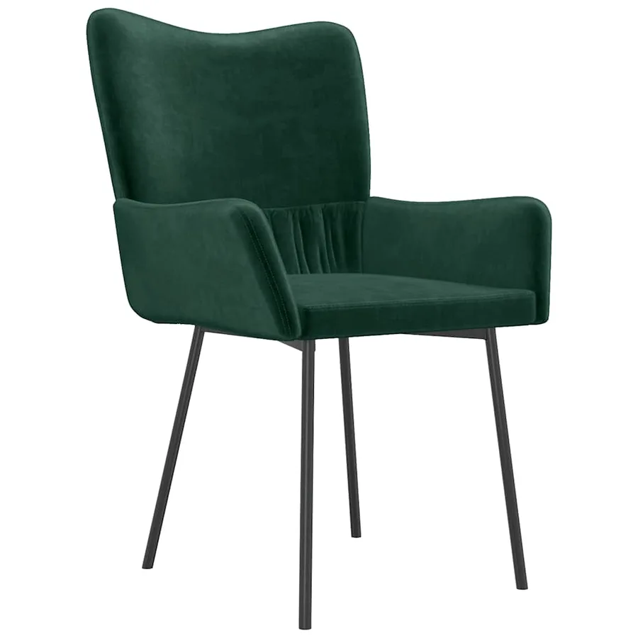 Chaises à manger lot de 2 Vert foncé Velours - 4