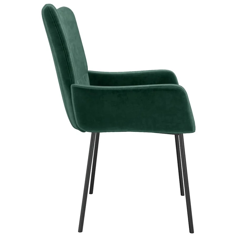 Chaises à manger lot de 2 Vert foncé Velours - 6