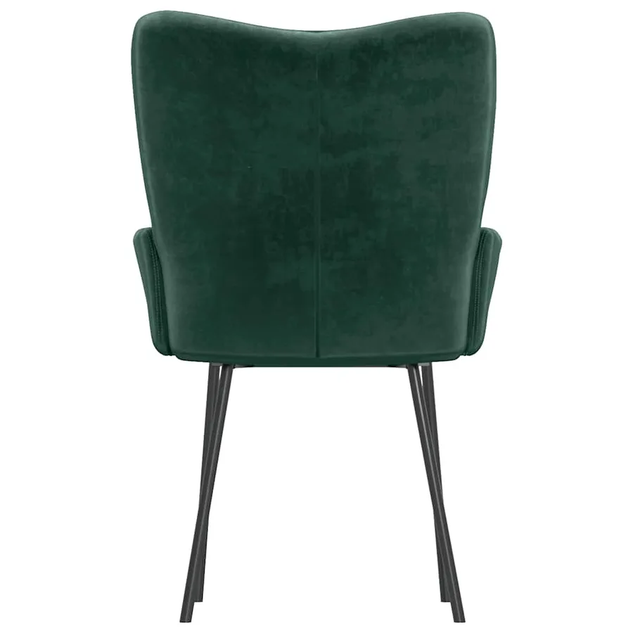 Chaises à manger lot de 2 Vert foncé Velours - 7