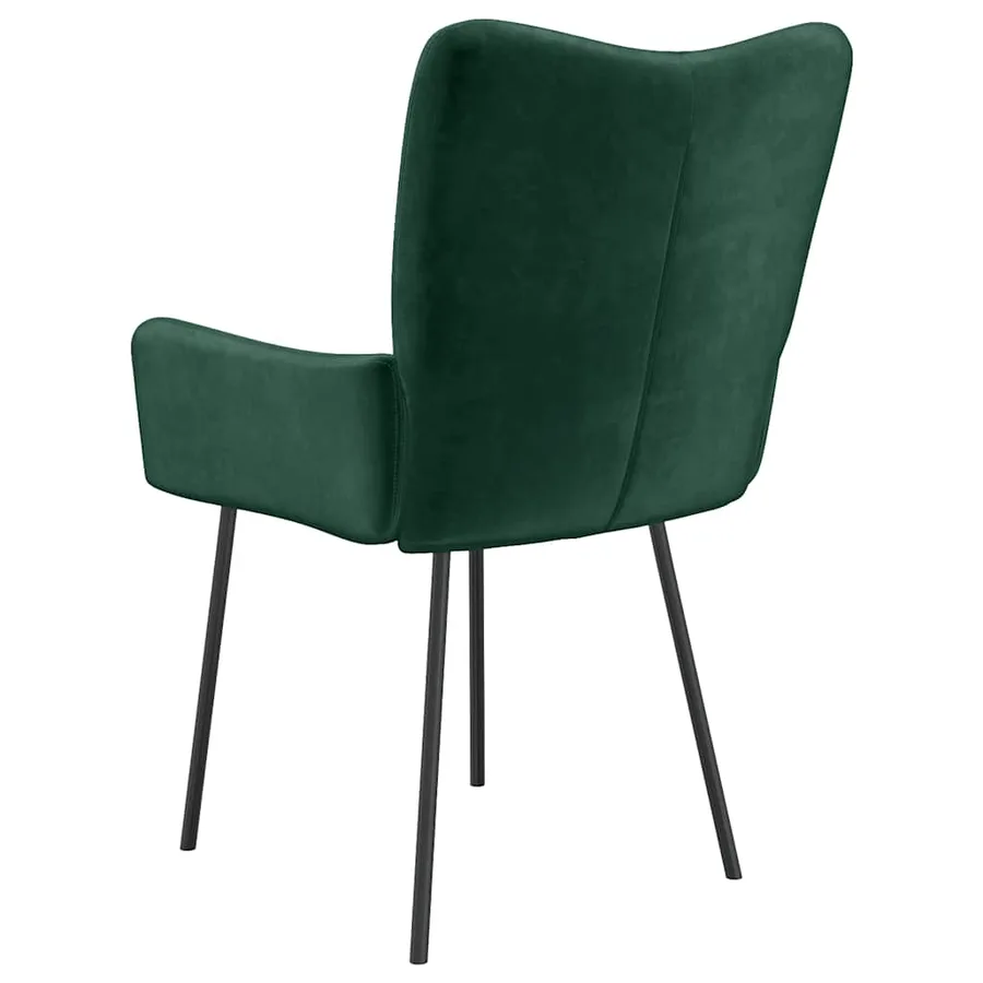 Chaises à manger lot de 2 Vert foncé Velours - 8