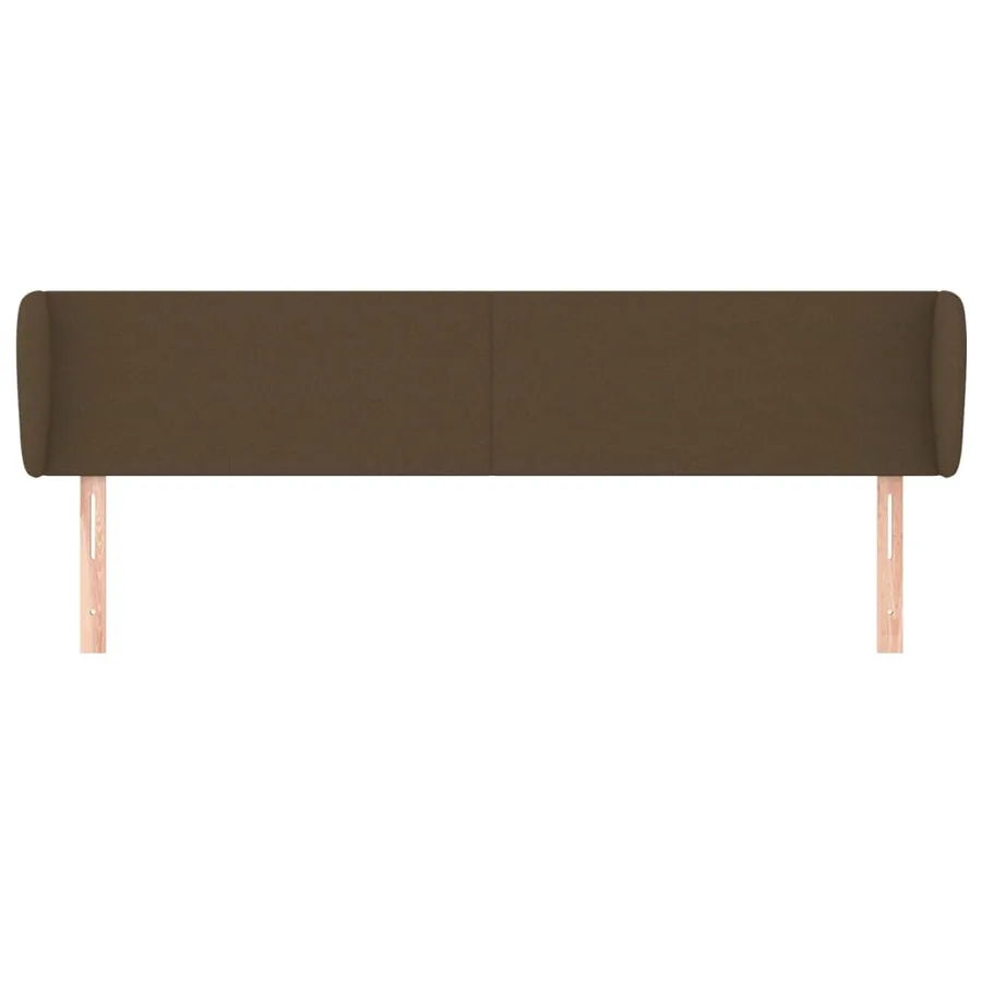Tête de lit avec oreilles Marron foncé 183x23x78/88 cm Tissu - 3