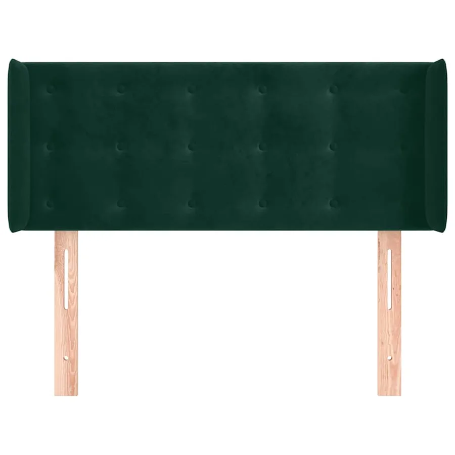 Tête de lit avec oreilles Vert foncé 93x16x78/88 cm Velours - 3