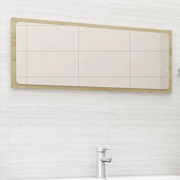 Miroir de salle de bain Chêne sonoma 100x1,5x37 cm Aggloméré