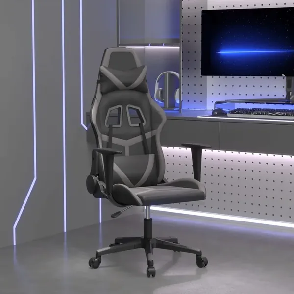 Chaise de jeu Noir et gris Similicuir