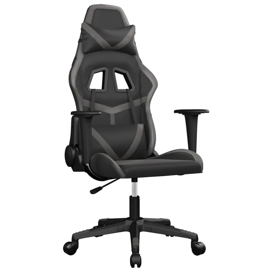 Chaise de jeu Noir et gris Similicuir - 2