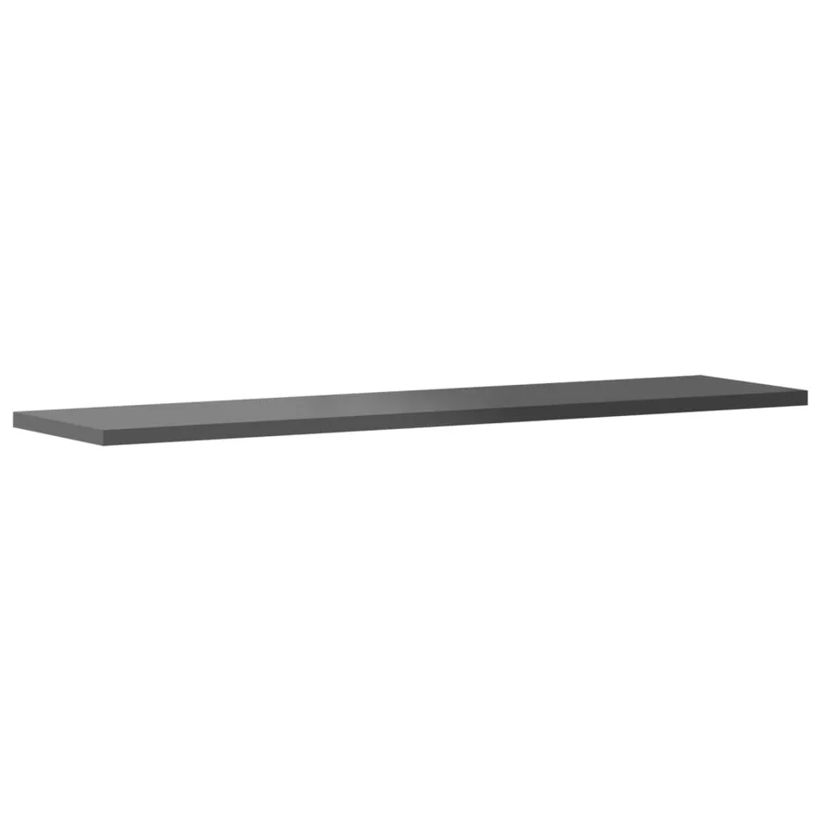 Panneaux bibliothèque 8 pcs Gris brillant 80x20x1,5cm Aggloméré - 4