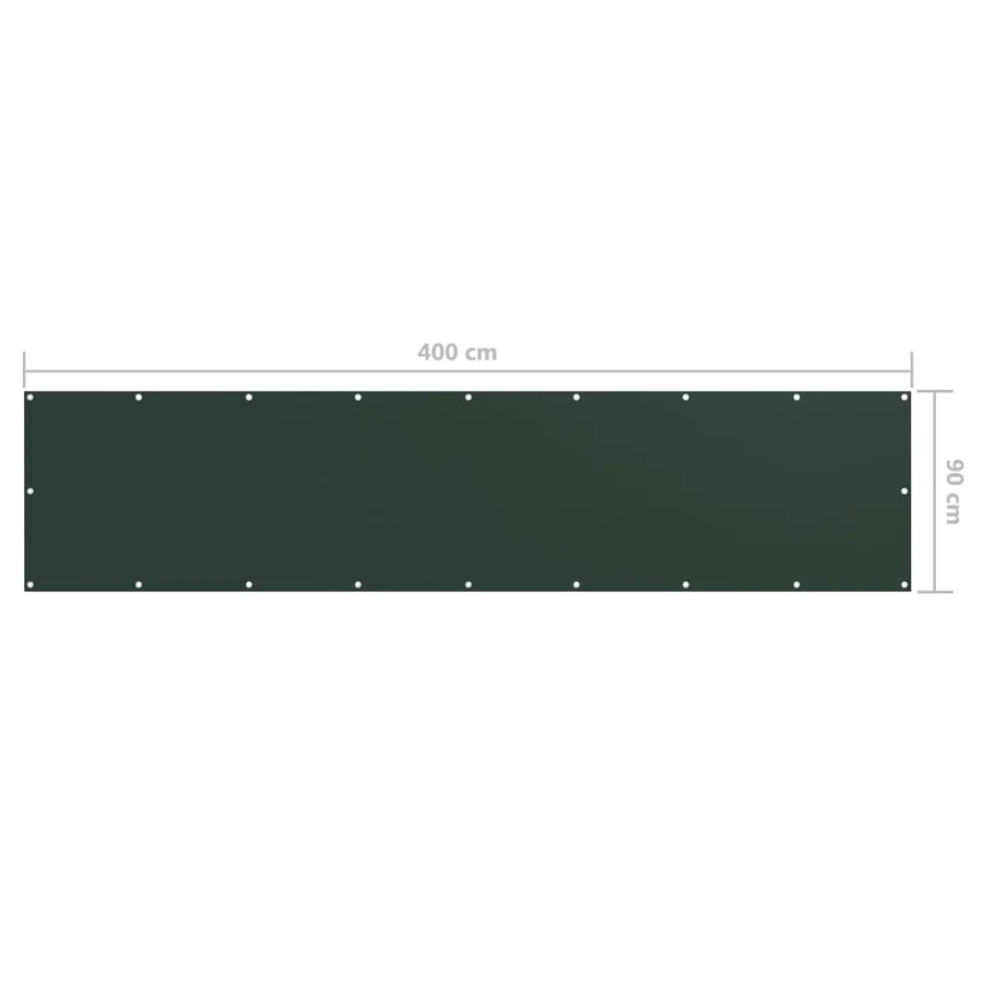 Écran de balcon Vert foncé 90x400 cm Tissu Oxford - 5