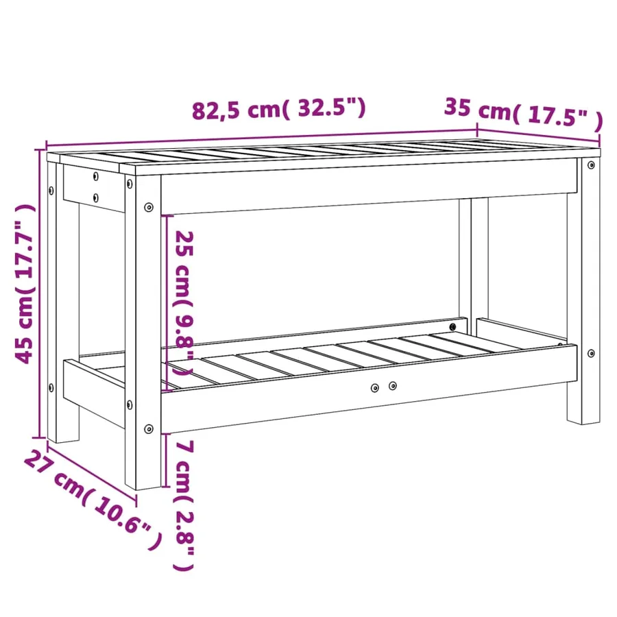Banc de jardin 82,5x35x45 cm bois massif Douglas - 9