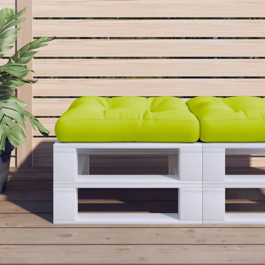 Coussin de palette vert brillant 60x60x12 cm tissu