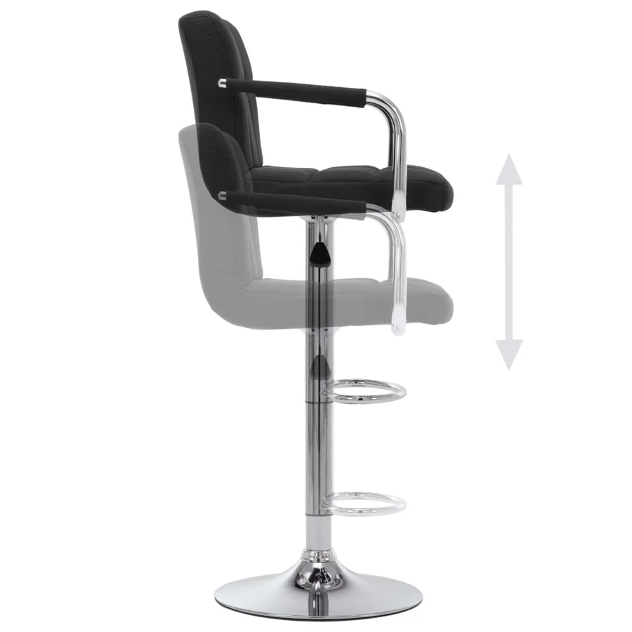Chaises de bar lot de 2 noir tissu - 6
