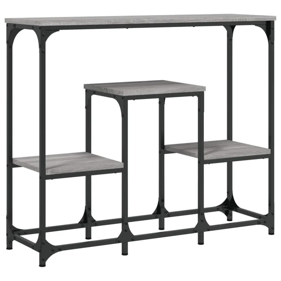 Table console sonoma gris 89,5x28x76 cm bois d'ingénierie - 2