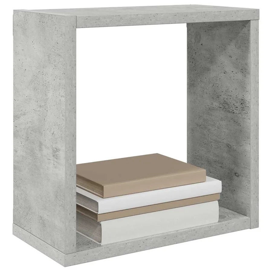 Étagères cube murales 2 pcs Gris béton 30x15x30 cm - 4