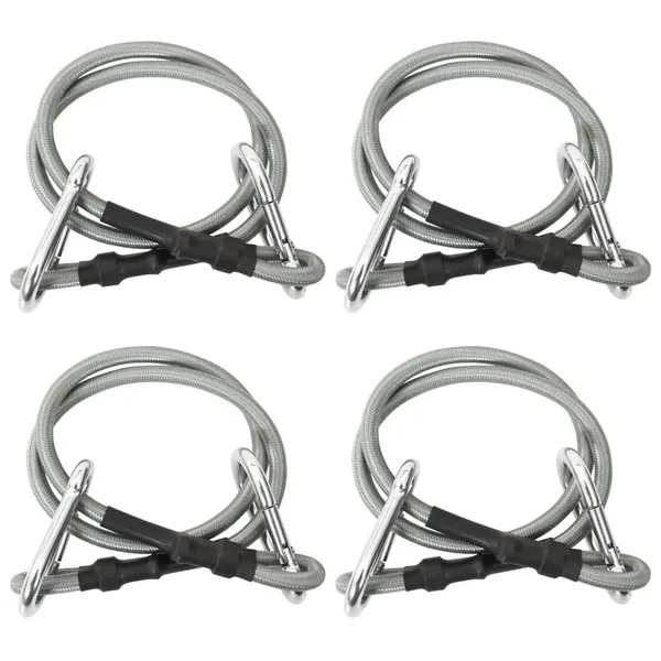 Cordes avec mousqueton 4 pcs Caoutchouc