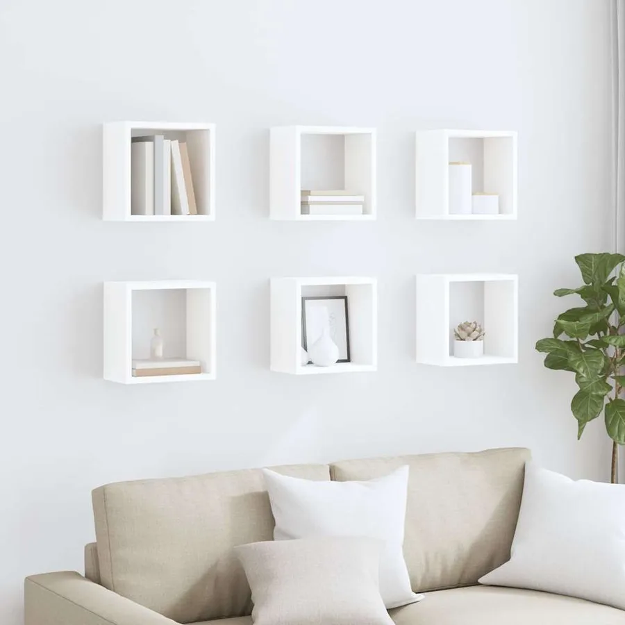 Étagères cube murales 6 pcs Blanc 26x15x26 cm - 3