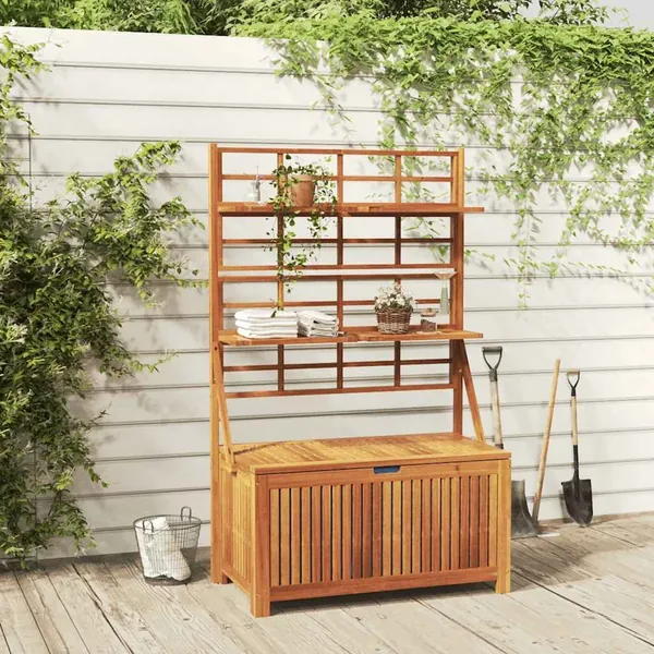Boîte de rangement avec treillis 99x55x160cm Bois acacia solide