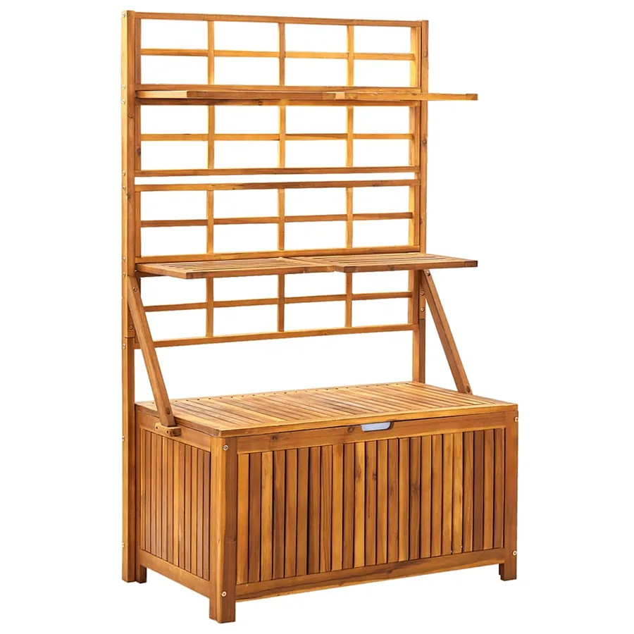 Boîte de rangement avec treillis 99x55x160cm Bois acacia solide - 2
