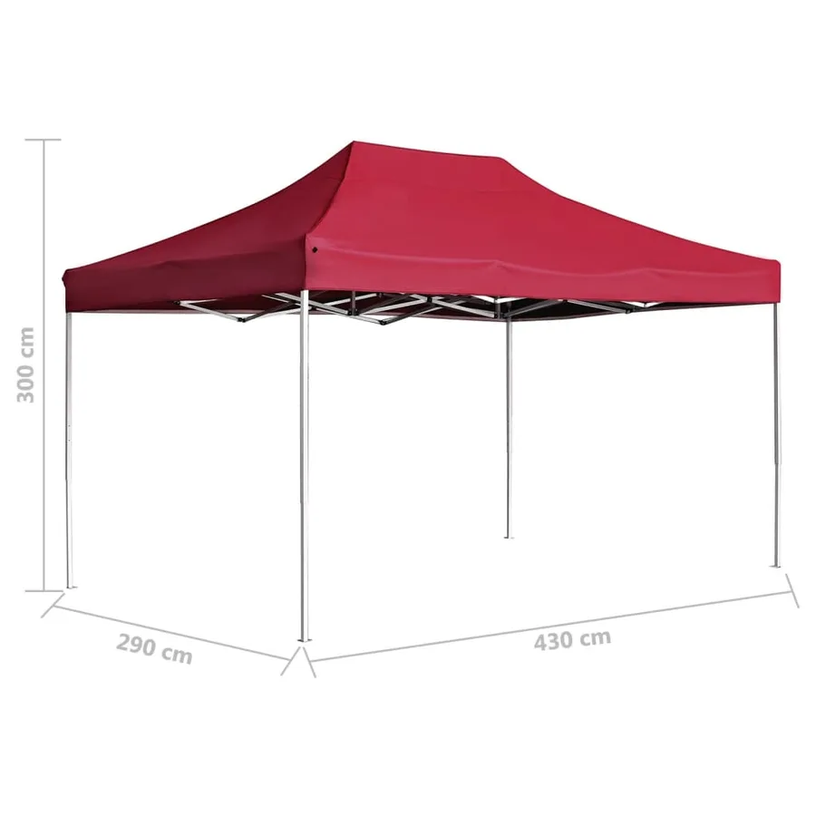 Tente de réception pliable Aluminium 4,5x3 m Bordeaux - 8