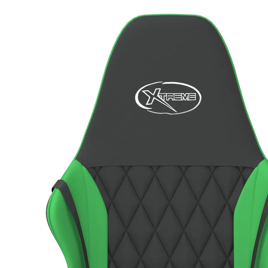 Chaise de jeu Noir et vert Similicuir - 10