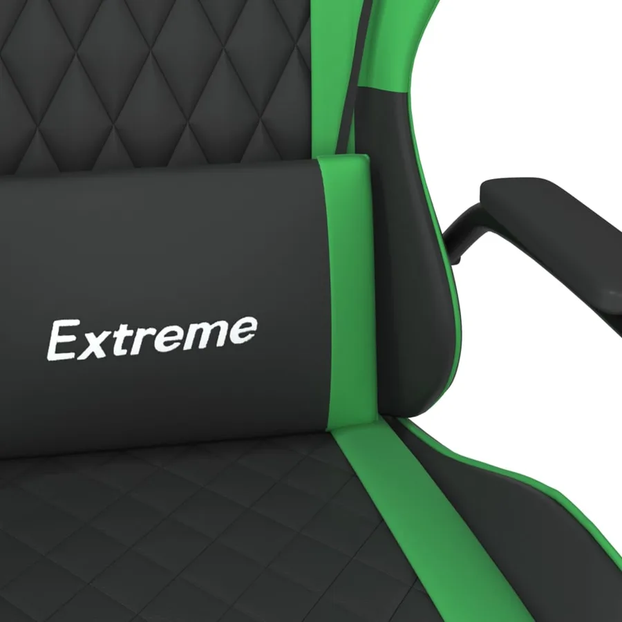Chaise de jeu Noir et vert Similicuir - 11