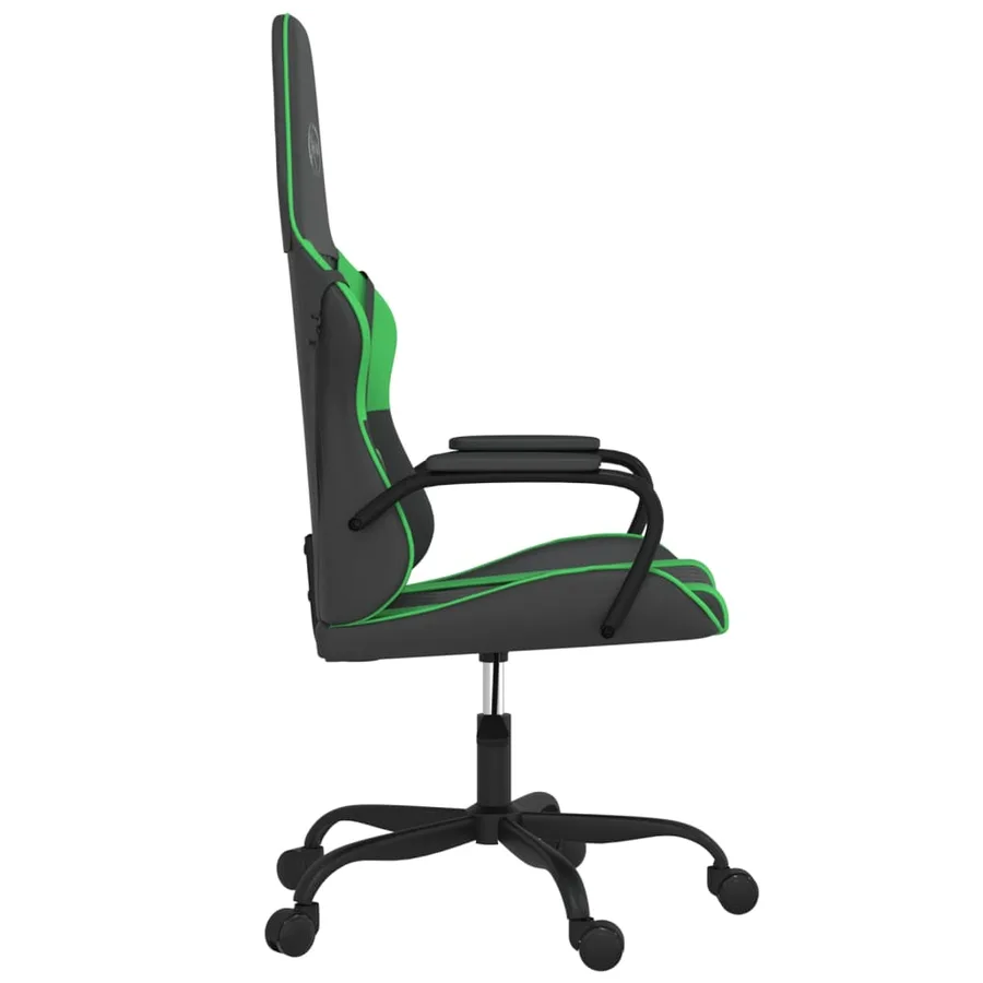 Chaise de jeu Noir et vert Similicuir - 4