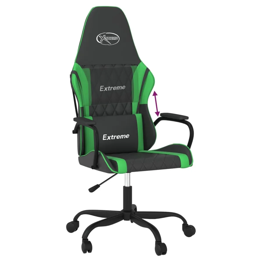 Chaise de jeu Noir et vert Similicuir - 6