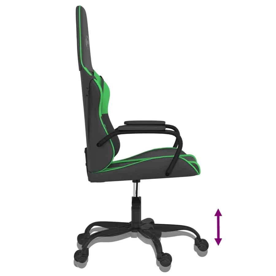 Chaise de jeu Noir et vert Similicuir - 7