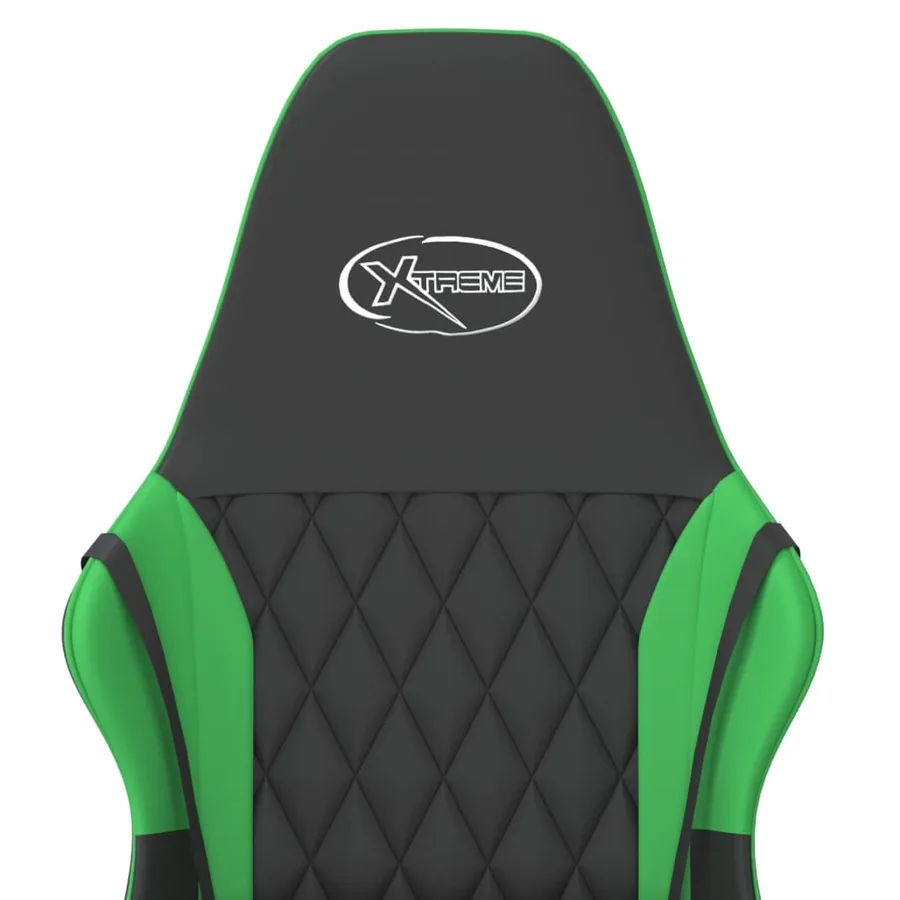Chaise de jeu Noir et vert Similicuir - 9