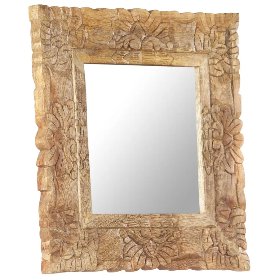 Miroir 50x50 cm Bois de manguier massif - 9
