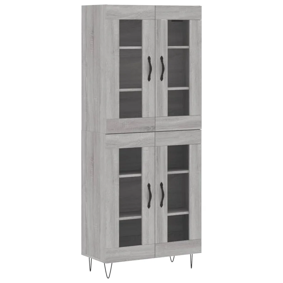 Buffet haut Sonoma gris 69,5x34x180 cm Bois d'ingénierie - 2