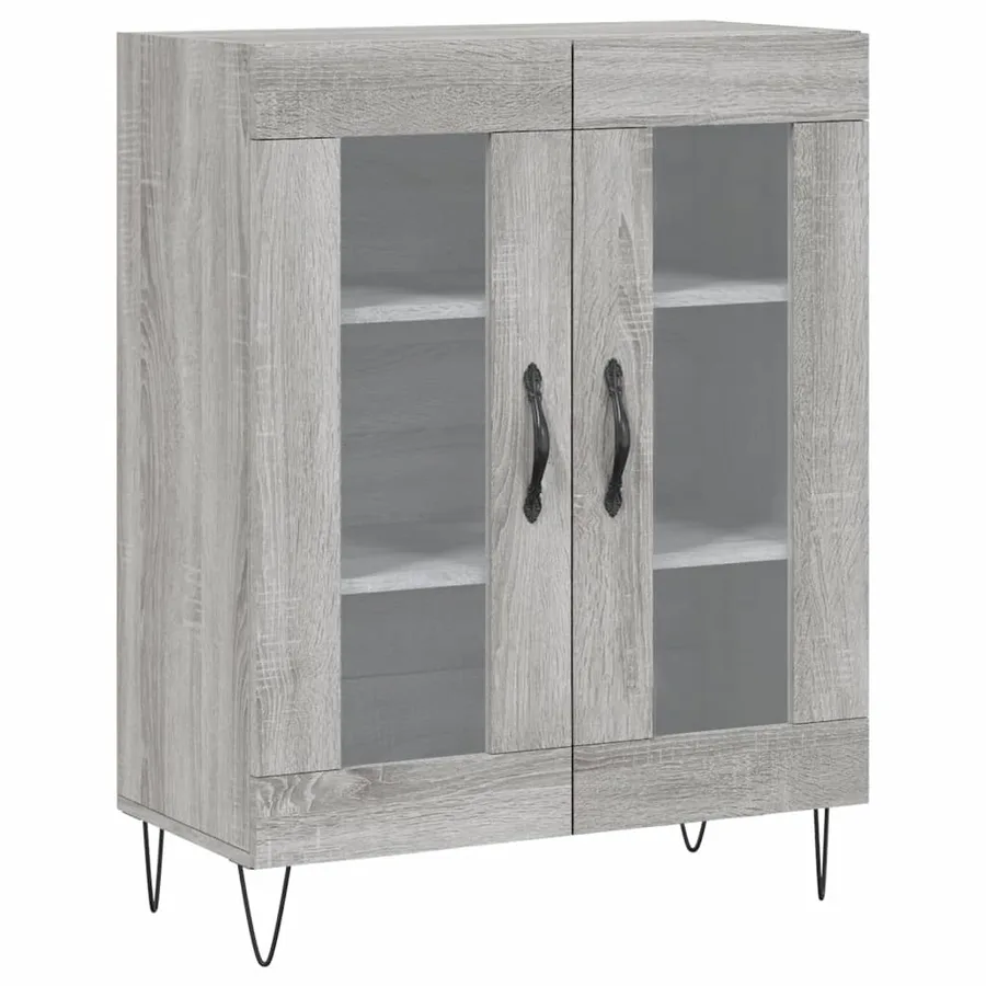 Buffet haut Sonoma gris 69,5x34x180 cm Bois d'ingénierie - 7