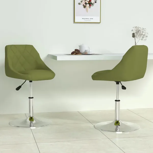Chaises pivotantes à manger lot de 2 vert clair velours