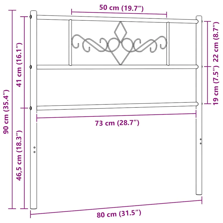 Tête de lit de remplacement métal blanc 75 cm - 7