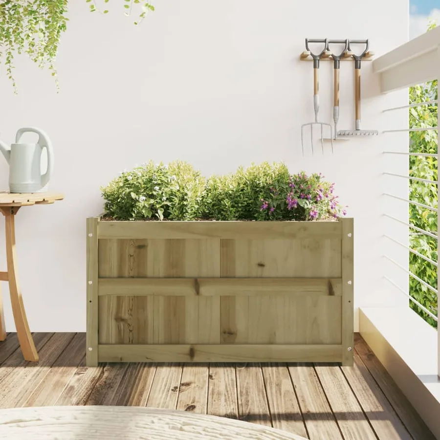 Jardinière d'extérieur 90x50x50 cm bois de pin imprégné - 3